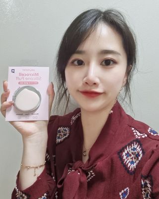 젤리팜 마이크로셀 실리콘퍼프 피치,오렌지 — 5점을 준 리뷰어가 2021년 11월 올린 사용 사진
