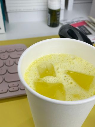 [음료수 대신 가능!]  빠르게 흡수되는 아임오 타먹는 콜라겐 1박스 — 3.5점을 준 리뷰어가 2023년 4월 올린 사용 사진