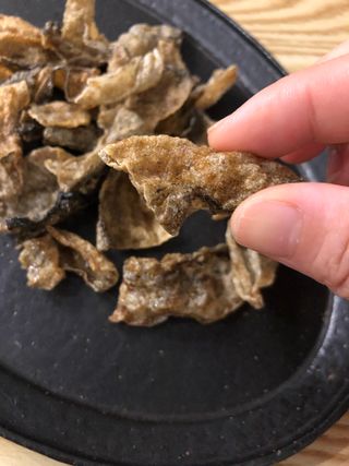 오희숙 전통부각 명인 찹쌀김부각, 찹쌀다시마부각, 황태껍질튀각 총 6봉 — 5점을 준 리뷰어가 2021년 6월 올린 사용 사진