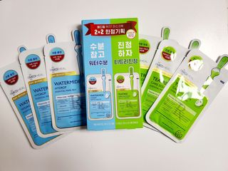 메디힐 올리브영 1등 마스크팩 워터마이드팩 2매 + 티트리팩 2매 기획세트 — 5점을 준 리뷰어가 2021년 3월 올린 사용 사진