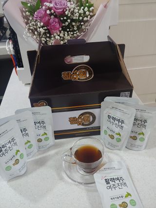 참유원 특허제조 활력 여주진액 여주즙 50포 — 5점을 준 리뷰어가 2022년 1월 올린 사용 사진