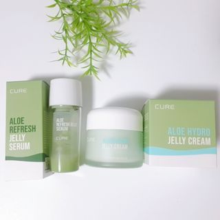김정문알로에 큐어 큐어 알로에 리프레쉬 젤리 세럼, 큐어 알로에 하이드로 젤리 크림 — 5점을 준 리뷰어가 2021년 4월 올린 사용 사진