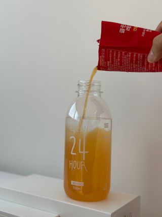 클린24시간 레드박스 1BOX(5포) + 전용보틀(500ml) — 5점을 준 리뷰어가 2024년 3월 올린 사용 사진