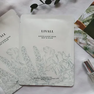 리브얼 | LIVALL 바이오셀룰로오스 마스크 레스트 앤 글로우 듀오 33ml  (2매) & 블루미 레스트 포션 — 5점을 준 리뷰어가 2022년 8월 올린 사용 사진