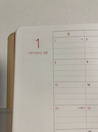 리훈 2023년 하고싶은말다이어리 (세로/정사각 중 택 1, 베이지/블루 중 택 1) — 5점을 준 리뷰어가 2023년 1월 올린 사용 사진