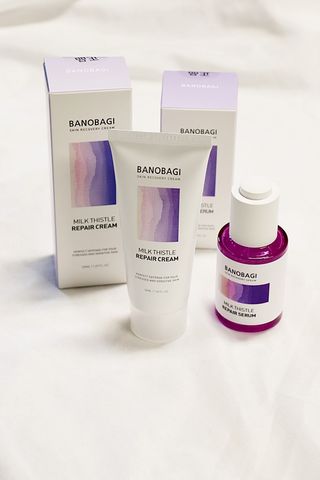 바노바기 코스메틱 바노바기 밀크 씨슬 리페어 세럼 30ml & 크림 50ml — 5점을 준 리뷰어가 2024년 6월 올린 사용 사진