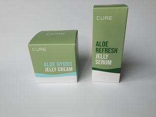 김정문알로에 큐어 큐어 알로에 리프레쉬 젤리 세럼, 큐어 알로에 하이드로 젤리 크림 — 4점을 준 리뷰어가 2021년 4월 올린 사용 사진