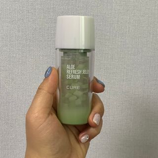 김정문알로에 큐어 큐어 알로에 리프레쉬 젤리 세럼, 큐어 알로에 하이드로 젤리 크림 — 5점을 준 리뷰어가 2021년 4월 올린 사용 사진