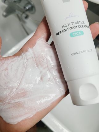 바노바기 코스메틱 바노바기 밀크씨슬 리페어 시카 폼 클렌저 플러스 120ml + 퀵 마스크 플러스 30매 — 5점을 준 리뷰어가 2023년 8월 올린 사용 사진