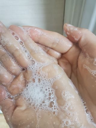 스킨큐어 산다화 울트라 젠틀 약산성 세안제 — 5점을 준 리뷰어가 2023년 3월 올린 사용 사진