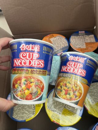 NISSIN 닛신 컵누들  4종 - 씨푸드오리지날, 씨푸드 스파이시, 씨푸드 커리, 씨푸드 XO소스 — 4.5점을 준 리뷰어가 2022년 3월 올린 사용 사진