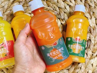 탐라원 제주의 맛, 몬딱주스 4종세트 - 한라봉몬딱주스, 천혜향몬딱주스, 청귤에이드, 당근몬딱주스 — 4점을 준 리뷰어가 2021년 7월 올린 사용 사진