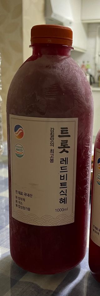 트롯전통식혜 트롯레드비트식혜 1리터 +500리터 — 3점을 준 리뷰어가 2021년 5월 올린 사용 사진
