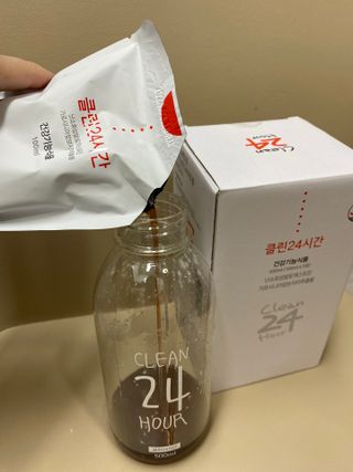 클린24시간 1BOX(5포) + 전용보틀(500ml) — 5점을 준 리뷰어가 2023년 1월 올린 사용 사진