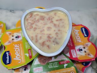 비타크래프트 조에시 하트캔 85g 강아지 습식캔 10캔 — 5점을 준 리뷰어가 2021년 7월 올린 사용 사진