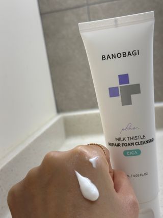 바노바기 코스메틱 바노바기 밀크씨슬 리페어 시카 폼 클렌저 플러스 120ml + 선스크린 플러스 50ml — 5점을 준 리뷰어가 2023년 7월 올린 사용 사진