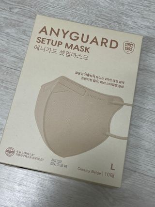 애니가드 셋업마스크 4컬러 각 10매입 [크리미베이지, 캐시미어로즈, 초콜렛브라운, 미드나잇네이비] — 4점을 준 리뷰어가 2022년 2월 올린 사용 사진