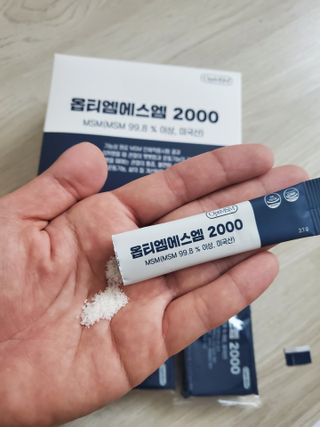 바른비타민 옵티엠에스엠2000 1박스 60포 관절 연골 복합건강기능식품 — 5점을 준 리뷰어가 2021년 6월 올린 사용 사진