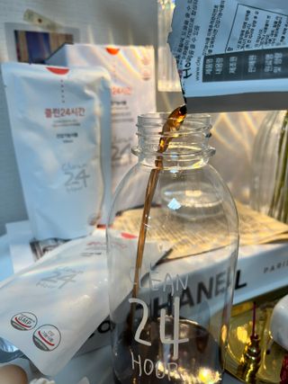 클린24시간 1BOX(5포) + 전용보틀(500ml) — 5점을 준 리뷰어가 2022년 8월 올린 사용 사진