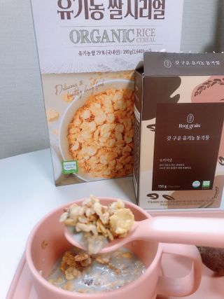 씨알푸드 유기농 쌀 시리얼 390g + 갓 구운 유기농 발아통곡물 150g — 5점을 준 리뷰어가 2021년 12월 올린 사용 사진