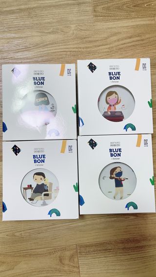 [블루 본 아이노우] 유아용 컬러마스크 40 PCS SET 2중 택 1 — 5점을 준 리뷰어가 2021년 4월 올린 사용 사진