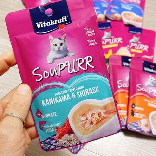 비타크래프트 고양이 수프 50g 3가지맛 x4팩씩 총 12팩 — 4.5점을 준 리뷰어가 2021년 10월 올린 사용 사진