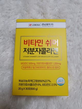 자연에온 경남제약 비타민 쉬머 저분자콜라겐 20g x 30포 — 5점을 준 리뷰어가 2021년 12월 올린 사용 사진