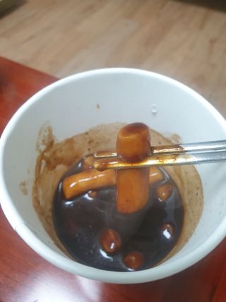 유비쿡 컵떡볶이 매운컵떡볶이2개/ 짜장컵떡볶이 2개  총 4개세트 — 5점을 준 리뷰어가 2021년 3월 올린 사용 사진