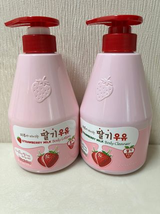 [과일나라] 피부가 마시는 딸기우유 바디클렌저&바디로션 — 5점을 준 리뷰어가 2022년 2월 올린 사용 사진