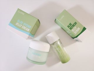 김정문알로에 큐어 큐어 알로에 리프레쉬 젤리 세럼, 큐어 알로에 하이드로 젤리 크림 — 4.5점을 준 리뷰어가 2021년 2월 올린 사용 사진