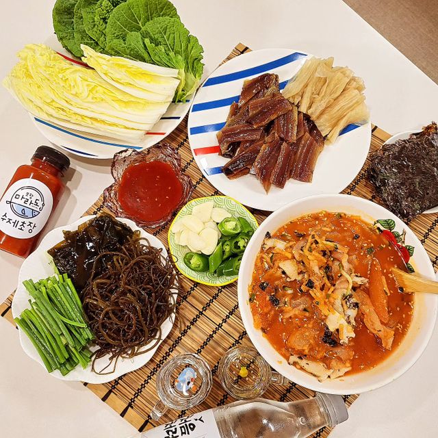 포항 구룡포 햇 과메기 야채세트 마라도회식당 꽁치 리뷰 사진