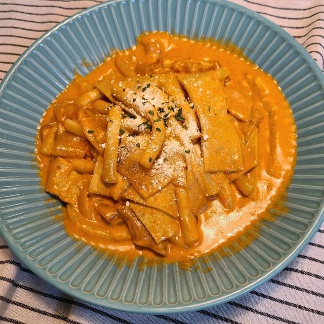 [푸딩팩토리] 로제누들떡볶이 500g / 까르보나라크림누들떡볶이 500g 리뷰 사진