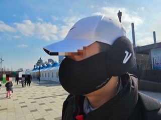 [AVAVE] 어베이브 페이스히트 스포츠 골프 방한 페이스 마스크 — 5점을 준 리뷰어가 2024년 1월 올린 사용 사진