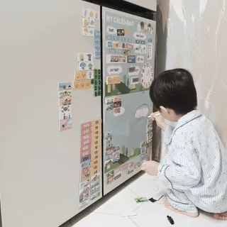 맘트리 133개 자석타일로 만드는 나만의 달력, 마이캘린더[가이드북포함], 어린이달력 — 5점을 준 리뷰어가 2022년 12월 올린 사용 사진