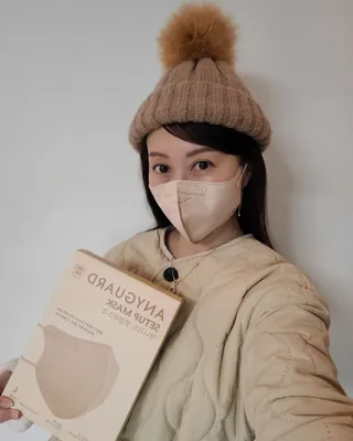 애니가드 셋업마스크 4컬러 각 10매입 [크리미베이지, 캐시미어로즈, 초콜렛브라운, 미드나잇네이비] — 5점을 준 리뷰어가 2022년 2월 올린 사용 사진