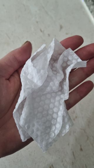 부직포나라 중금속유해물질ZERO 뜯어쓰는 주방 일회용수세미 60매 2매 — 5점을 준 리뷰어가 2022년 9월 올린 사용 사진