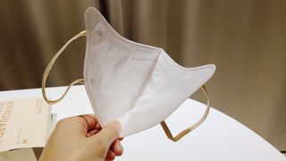 애니가드 셋업마스크 4컬러 각 10매입 [크리미베이지, 캐시미어로즈, 초콜렛브라운, 미드나잇네이비] — 5점을 준 리뷰어가 2022년 2월 올린 사용 사진