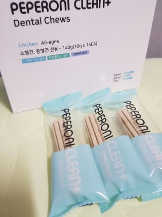 페페로니 클린플러스 덴탈치킨껌 10g x 14p — 5점을 준 리뷰어가 2021년 7월 올린 사용 사진