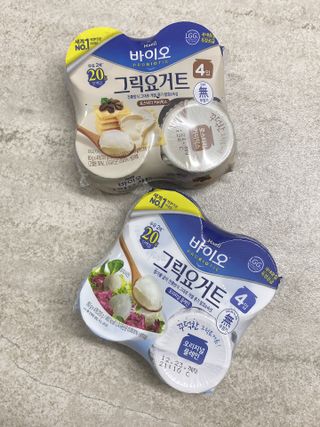 매일바이오 그릭요거트 오리지널 플레인 4개, 로스터리 커피믹스 4개 — 5점을 준 리뷰어가 2021년 12월 올린 사용 사진