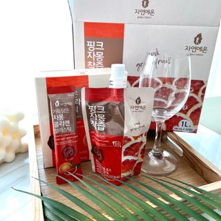 자연에온 핑크 자몽 착즙 100mL 10개입 1BOX +가 득담은 자몽 콜라겐 젤리스틱 1BOX — 5점을 준 리뷰어가 2021년 6월 올린 사용 사진