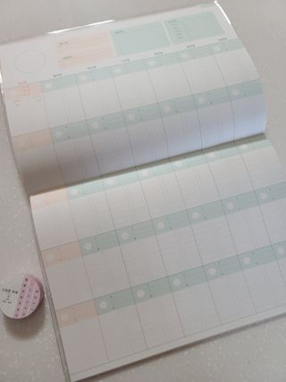 리훈 쉬운 오늘쓰임 가계부 + 다정한마테 요일/날짜 6mm — 4.5점을 준 리뷰어가 2022년 2월 올린 사용 사진