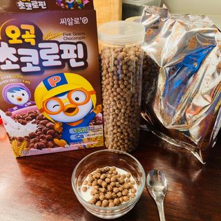 씨알푸드 뽀로로 시리얼 3종 — 5점을 준 리뷰어가 2022년 2월 올린 사용 사진