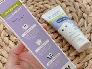 닥터데디스 안심저불소 키즈치약 (라즈베리, 청포도향 중 택 1) 60g +  여행용 미니 치약 15g — 4.5점을 준 리뷰어가 2022년 7월 올린 사용 사진