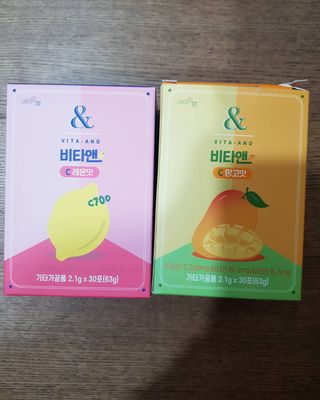 비타앤C 레몬맛, 망고맛 — 5점을 준 리뷰어가 2021년 8월 올린 사용 사진