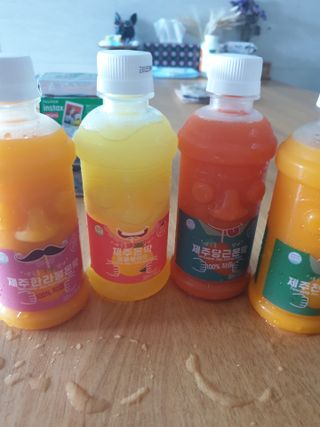 탐라원 제주의 맛, 몬딱주스 4종세트 - 한라봉몬딱주스, 천혜향몬딱주스, 청귤에이드, 당근몬딱주스 — 5점을 준 리뷰어가 2021년 8월 올린 사용 사진