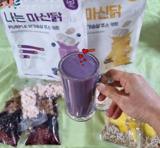 수플먼트 나는 마신닭!! 닭가슴살 주스키트, 먹기 힘들었던 닭가슴살 이제는 마시자 — 5점을 준 리뷰어가 2022년 12월 올린 사용 사진