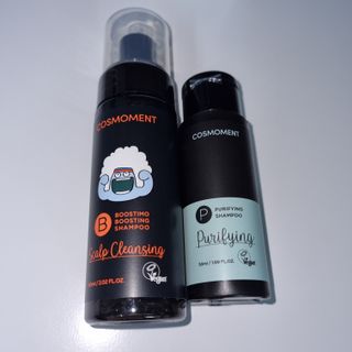 코스모먼트 부스티모 부스팅샴푸60ml + 비듬세정 진정샴푸50ml — 1점을 준 리뷰어가 2021년 11월 올린 사용 사진