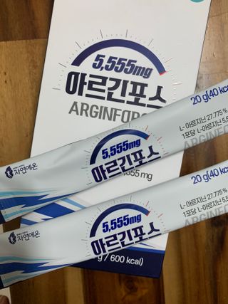 자연에온 아르긴포스 L-아르기닌 5555mg 스틱 15개입 1박스 — 5점을 준 리뷰어가 2021년 4월 올린 사용 사진