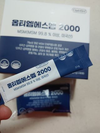 바른비타민 옵티엠에스엠2000 1박스 60포 관절 연골 복합건강기능식품 — 5점을 준 리뷰어가 2021년 6월 올린 사용 사진