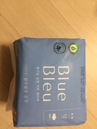 블루블루 유기농 순면 커버 생리대 — 5점을 준 리뷰어가 2021년 2월 올린 사용 사진